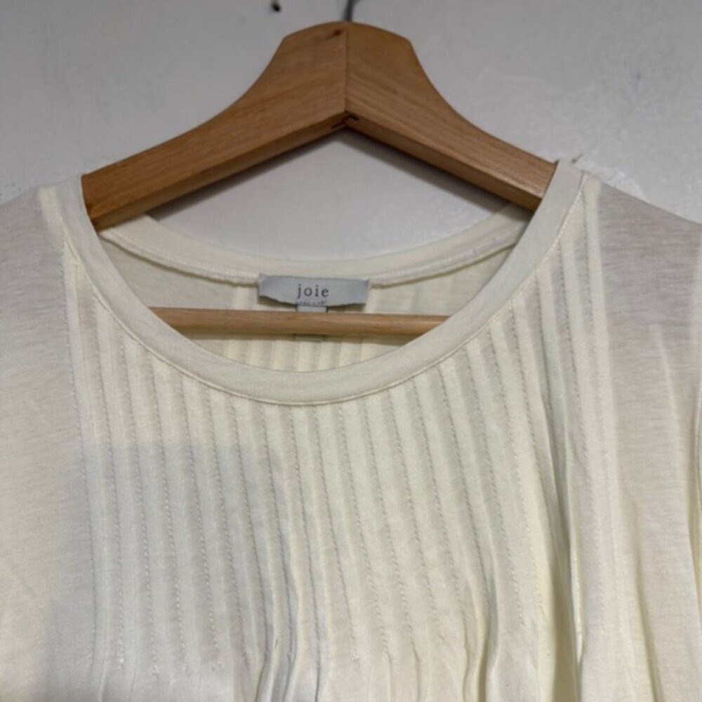 Joie Pleated Flutter Sleeve Top White Size S - Picture 3 of 7